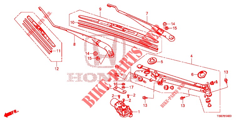 ESSUIE GLACE AVANT (LH) pour Honda CIVIC TOURER DIESEL 1.6 S 5 Portes 6 vitesses manuelles 2014