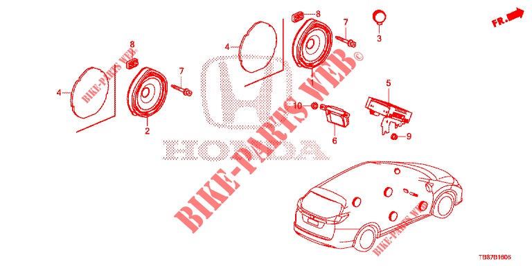 HAUT PARLEUR pour Honda CIVIC TOURER DIESEL 1.6 S 5 Portes 6 vitesses manuelles 2014