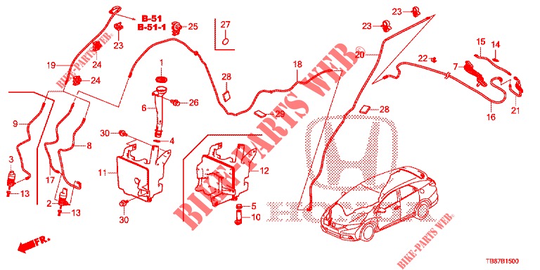 LAVE GLACE DE PARE BRISE pour Honda CIVIC TOURER DIESEL 1.6 S 5 Portes 6 vitesses manuelles 2014