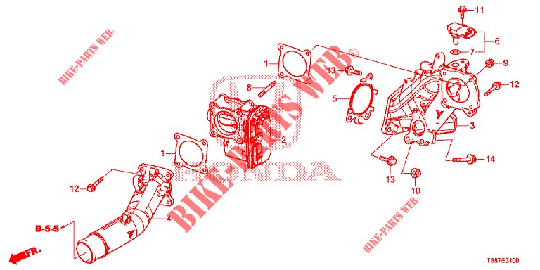 SOUPAPE VOLET ADMISSION (DIESEL) pour Honda CIVIC TOURER DIESEL 1.6 S 5 Portes 6 vitesses manuelles 2014