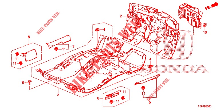 TAPIS DE SOL pour Honda CIVIC TOURER DIESEL 1.6 S 5 Portes 6 vitesses manuelles 2014