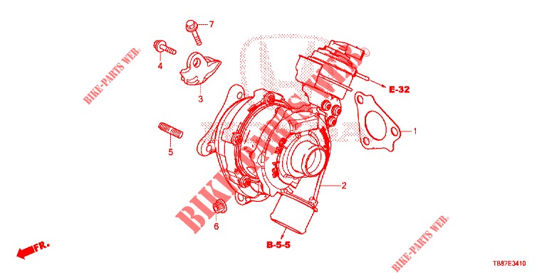 TURBOCOMPRESSEUR (DIESEL) pour Honda CIVIC TOURER DIESEL 1.6 S 5 Portes 6 vitesses manuelles 2014