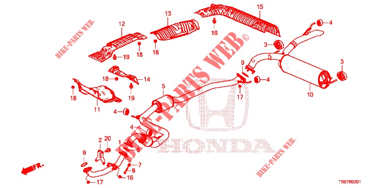 TUYAU D'ECHAPPEMENT/SILENCIEUX (DIESEL) pour Honda CIVIC TOURER DIESEL 1.6 S 5 Portes 6 vitesses manuelles 2014