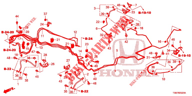 CONDUITES DE FREIN (1.8L) (LH) pour Honda CIVIC TOURER 1.8 LIFESTYLE 5 Portes 6 vitesses manuelles 2014