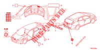 EMBLEMES/ETIQUETTES DE PRECAUTIONS pour Honda CIVIC TOURER 1.8 EXECUTIVE 5 Portes 6 vitesses manuelles 2015
