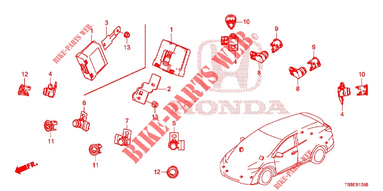 CAPTEUR DE STATIONNEMENT pour Honda CIVIC TOURER 1.8 EXECUTIVE 5 Portes 6 vitesses manuelles 2015