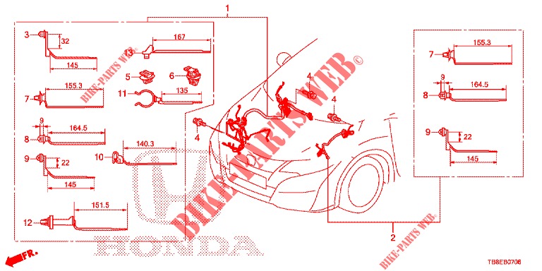 FAISCEAU DES FILS (4) (LH) pour Honda CIVIC TOURER 1.8 EXECUTIVE 5 Portes 6 vitesses manuelles 2015
