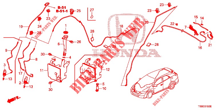 LAVE GLACE DE PARE BRISE pour Honda CIVIC TOURER 1.8 EXECUTIVE 5 Portes 6 vitesses manuelles 2015