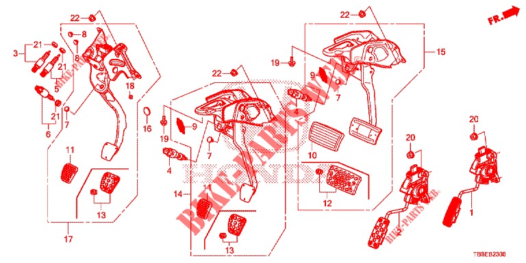 PEDALE (LH) pour Honda CIVIC TOURER 1.8 EXECUTIVE 5 Portes 6 vitesses manuelles 2015