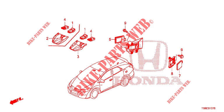 RADAR pour Honda CIVIC TOURER 1.8 EXECUTIVE 5 Portes 6 vitesses manuelles 2015