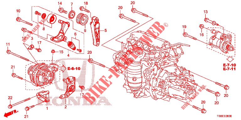 TENDEUR AUTOMATIQUE pour Honda CIVIC TOURER 1.8 EXECUTIVE 5 Portes 6 vitesses manuelles 2015