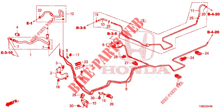TUYAU DE CARBURANT (LH) pour Honda CIVIC TOURER 1.8 EXECUTIVE 5 Portes 6 vitesses manuelles 2015