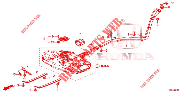 TUYAU DE REMPLISSAGE DE CARBURANT pour Honda CIVIC TOURER 1.8 EXECUTIVE 5 Portes 6 vitesses manuelles 2015