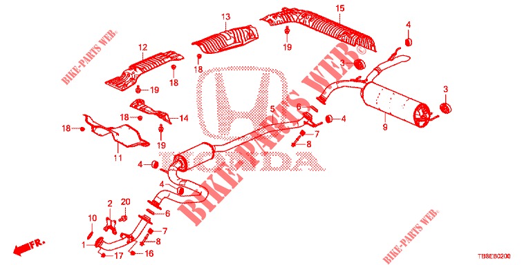 TUYAU D'ECHAPPEMENT/SILENCIEUX pour Honda CIVIC TOURER 1.8 EXECUTIVE 5 Portes 6 vitesses manuelles 2015