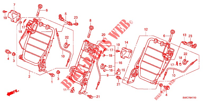 BANQUETTE ARRIERE (1) pour Honda CR-V 2.0 EXECUTIVE 5 Portes 5 vitesses automatique 2012