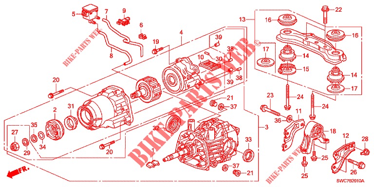 DIFFERENTIEL ARRIERE/MONTURE pour Honda CR-V 2.0 EXECUTIVE 5 Portes 5 vitesses automatique 2012