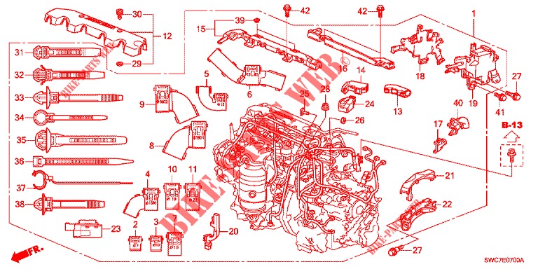 FAISCEAU DES FILS (2.0L) pour Honda CR-V 2.0 EXECUTIVE 5 Portes 5 vitesses automatique 2012