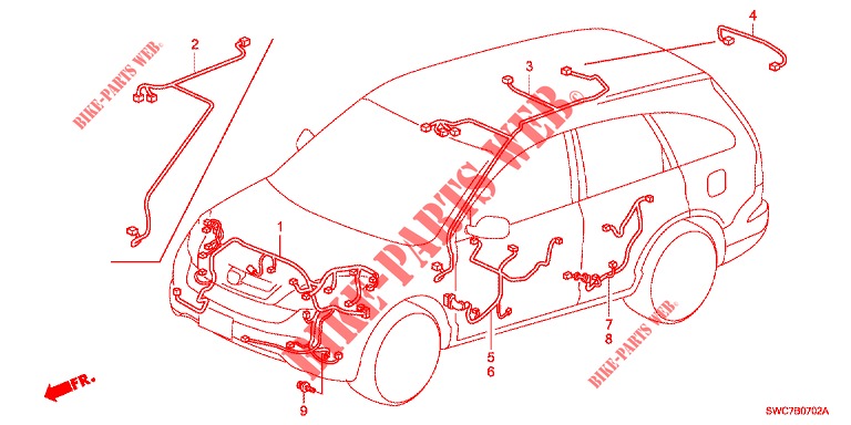 FAISCEAU DES FILS (LH) (2) pour Honda CR-V 2.0 EXECUTIVE 5 Portes 5 vitesses automatique 2012