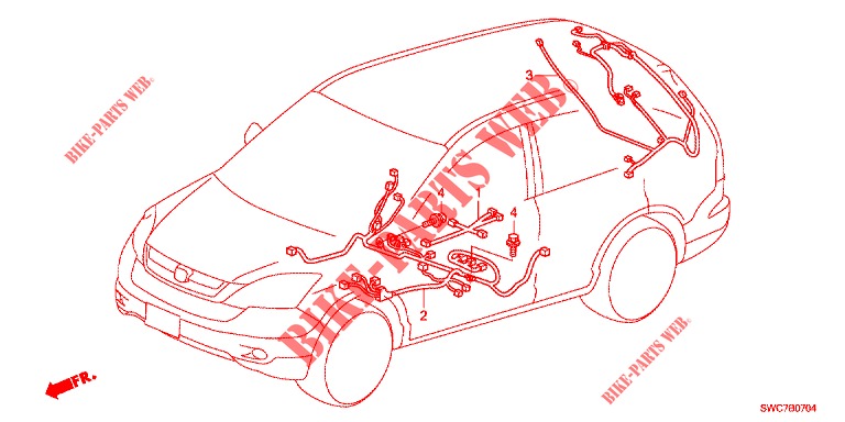 FAISCEAU DES FILS (LH) (3) pour Honda CR-V 2.0 EXECUTIVE 5 Portes 5 vitesses automatique 2012