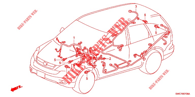 FAISCEAU DES FILS (LH) (4) pour Honda CR-V 2.0 EXECUTIVE 5 Portes 5 vitesses automatique 2012