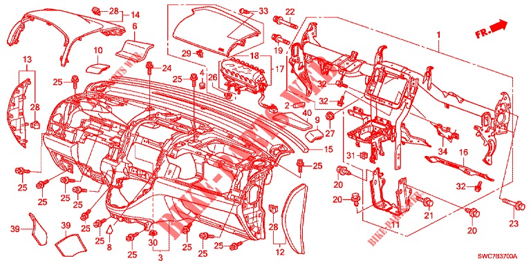 PANNEAU D'INSTRUMENT (LH) pour Honda CR-V 2.0 EXECUTIVE 5 Portes 5 vitesses automatique 2012