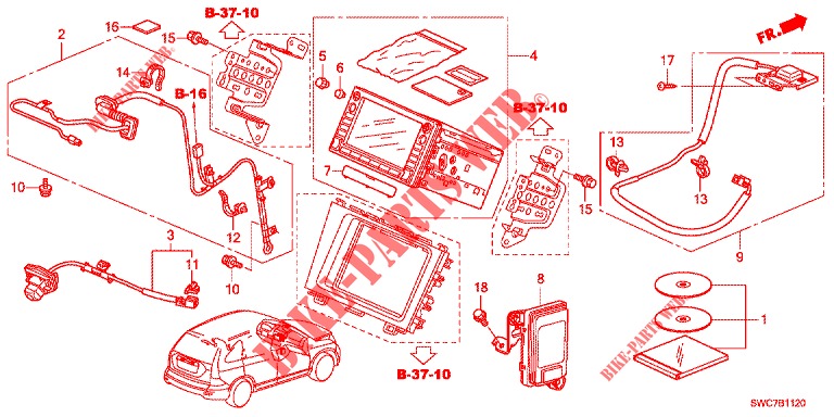 SYSTEME DE NAVIGATION (LH) pour Honda CR-V 2.0 EXECUTIVE 5 Portes 5 vitesses automatique 2012