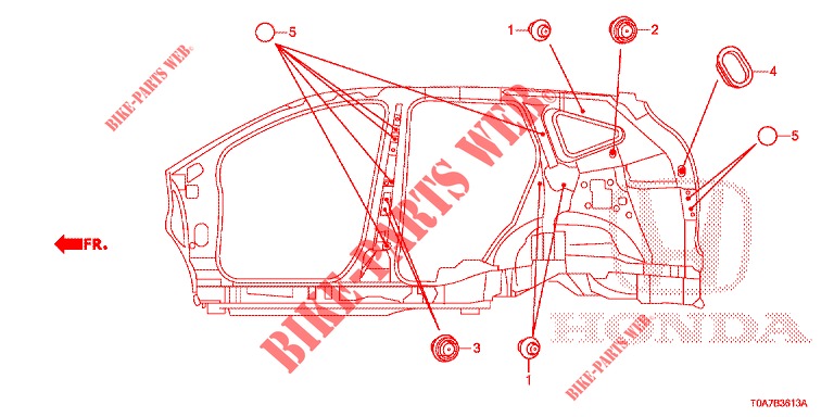 ANNEAU (LATERAL) pour Honda CR-V 2.0 COMFORT 5 Portes 6 vitesses manuelles 2013