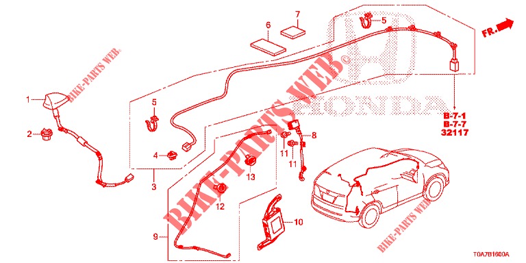 ANTENNE pour Honda CR-V 2.0 COMFORT 5 Portes 6 vitesses manuelles 2013