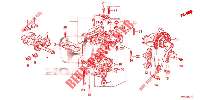 ARBRE DE BALANCIER (2.0L) pour Honda CR-V 2.0 COMFORT 5 Portes 6 vitesses manuelles 2013
