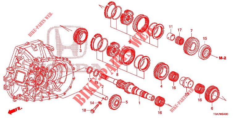 ARBRE PRINCIPAL (2.0L) pour Honda CR-V 2.0 COMFORT 5 Portes 6 vitesses manuelles 2013