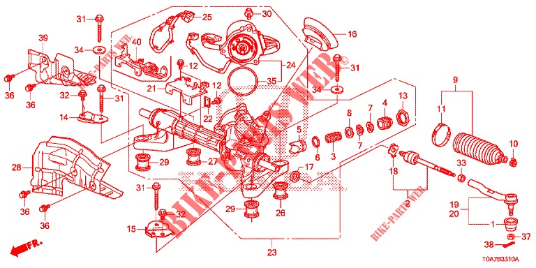 BOITE DE VITESSES DE P.S. (LH) pour Honda CR-V 2.0 COMFORT 5 Portes 6 vitesses manuelles 2013
