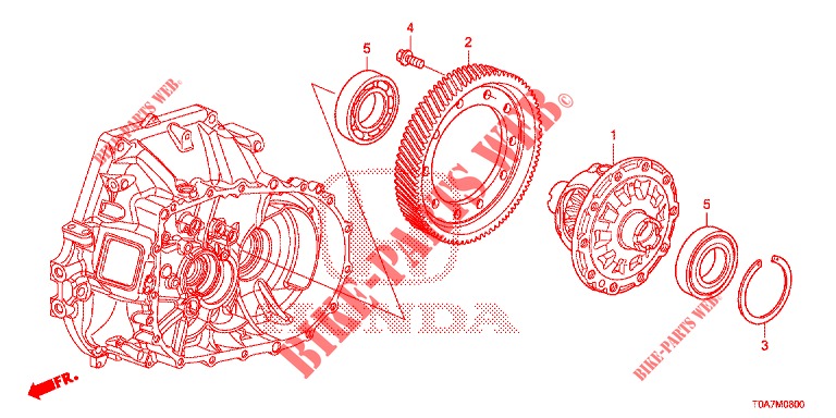 DIFFERENTIEL (2.0L) (2WD) pour Honda CR-V 2.0 COMFORT 5 Portes 6 vitesses manuelles 2013