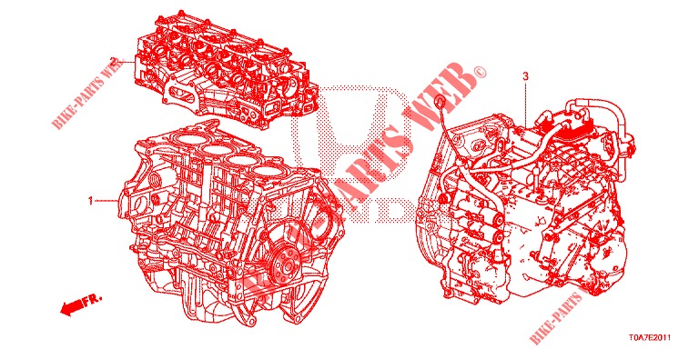 ENS. DE MOTEUR/ENS. BOITE DE VITESSES (2.0L) pour Honda CR-V 2.0 COMFORT 5 Portes 6 vitesses manuelles 2013