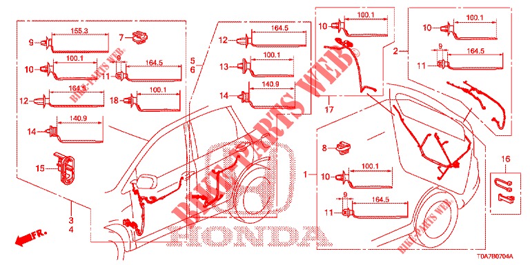 FAISCEAU DES FILS (LH) (5) pour Honda CR-V 2.0 COMFORT 5 Portes 6 vitesses manuelles 2013
