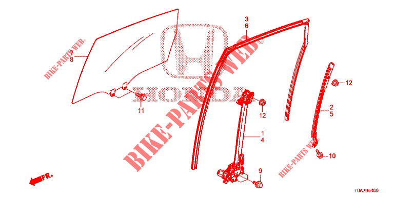 FENETRES PORTES ARRIERE/REGULATEUR pour Honda CR-V 2.0 COMFORT 5 Portes 6 vitesses manuelles 2013