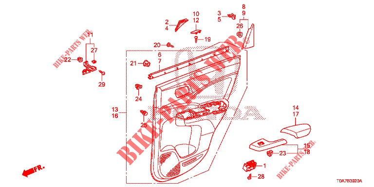 GARNITURE DE PORTE AR. pour Honda CR-V 2.0 COMFORT 5 Portes 6 vitesses manuelles 2013