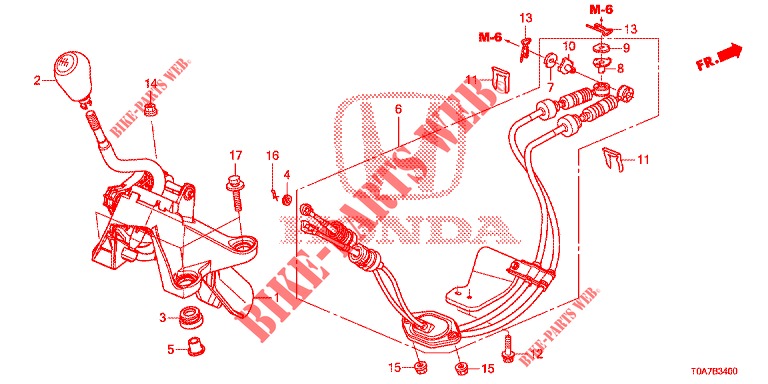 LEVIER DE SELECTION (2.0L) pour Honda CR-V 2.0 COMFORT 5 Portes 6 vitesses manuelles 2013