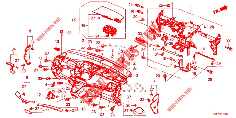 PANNEAU D'INSTRUMENT (LH) pour Honda CR-V 2.0 COMFORT 5 Portes 6 vitesses manuelles 2013
