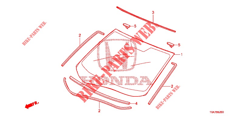 PARE BRISE AVANT pour Honda CR-V 2.0 COMFORT 5 Portes 6 vitesses manuelles 2013