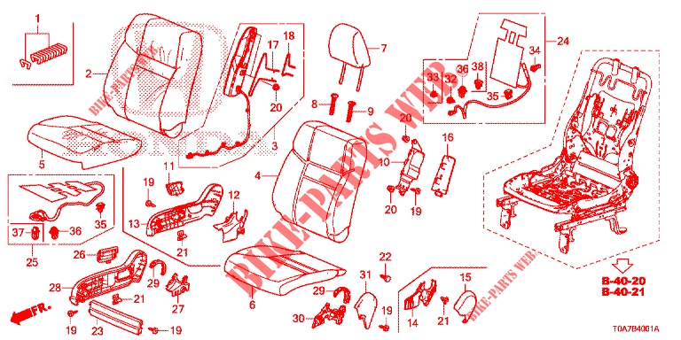 SIEGE AVANT (D.) pour Honda CR-V 2.0 COMFORT 5 Portes 6 vitesses manuelles 2013