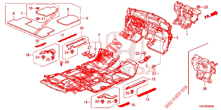 TAPIS DE SOL pour Honda CR-V 2.0 COMFORT 5 Portes 6 vitesses manuelles 2013