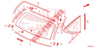 PARE BRISE ARRIERE/VITRE DE CUSTODE pour Honda CR-V 2.0 EXECUTIVE 5 Portes 5 vitesses automatique 2013
