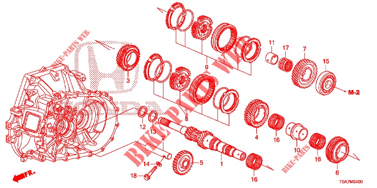 ARBRE PRINCIPAL (2.0L) pour Honda CR-V 2.0 S 5 Portes 6 vitesses manuelles 2013