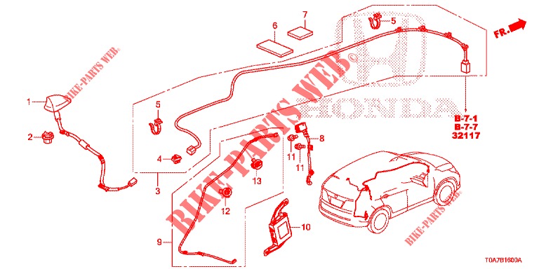 ANTENNE pour Honda CR-V 2.0 ELEGANCE 5 Portes 5 vitesses automatique 2014