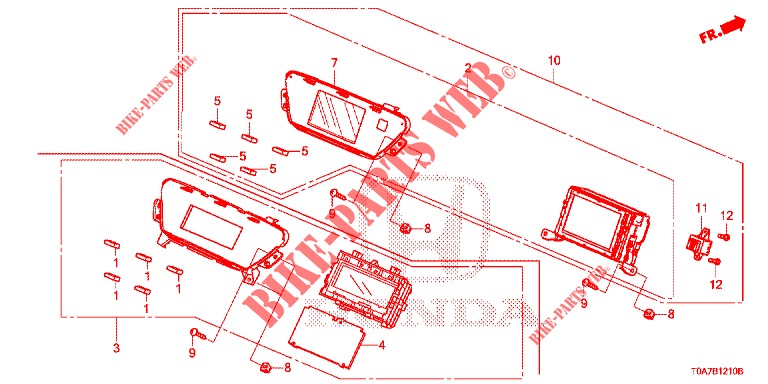 AFFICHEUR CENTRAL (LH) pour Honda CR-V 2.0 EXCLUSIVE NAVI 5 Portes 6 vitesses manuelles 2014