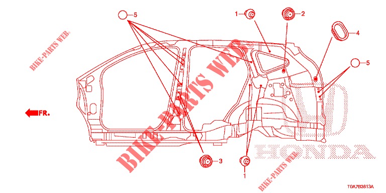 ANNEAU (LATERAL) pour Honda CR-V 2.0 EXCLUSIVE NAVI 5 Portes 6 vitesses manuelles 2014