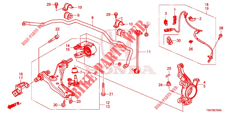 ARTICULATION AVANT pour Honda CR-V 2.0 EXCLUSIVE NAVI 5 Portes 6 vitesses manuelles 2014