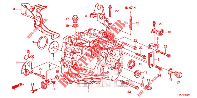BOITE DE VITESSES (2.0L) pour Honda CR-V 2.0 EXCLUSIVE NAVI 5 Portes 6 vitesses manuelles 2014