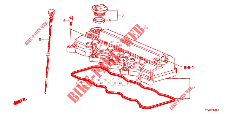 COUVERCLE DE CULASSE (2.0L) pour Honda CR-V 2.0 EXCLUSIVE NAVI 5 Portes 6 vitesses manuelles 2014