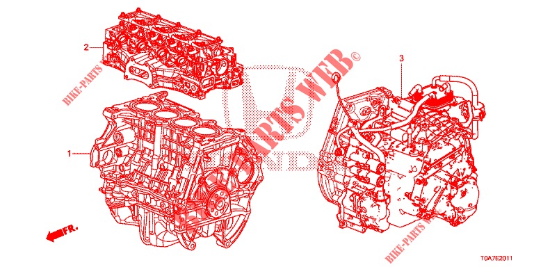 ENS. DE MOTEUR/ENS. BOITE DE VITESSES (2.0L) pour Honda CR-V 2.0 EXCLUSIVE NAVI 5 Portes 6 vitesses manuelles 2014
